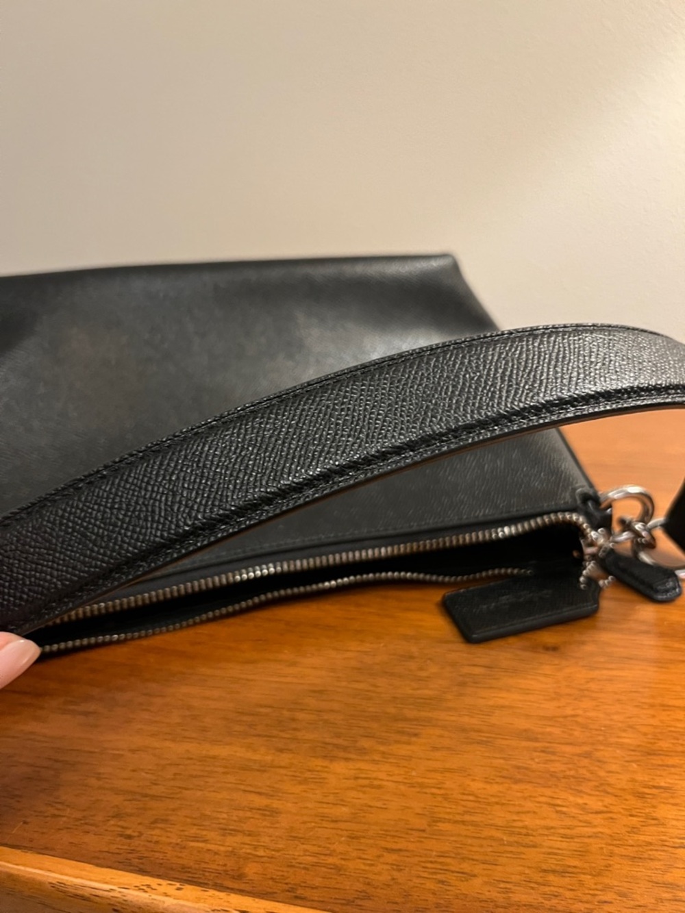 EUC Coach Lewis Black Leather Shoulder Bag with Silver Hardware - Picture 13 of 13
